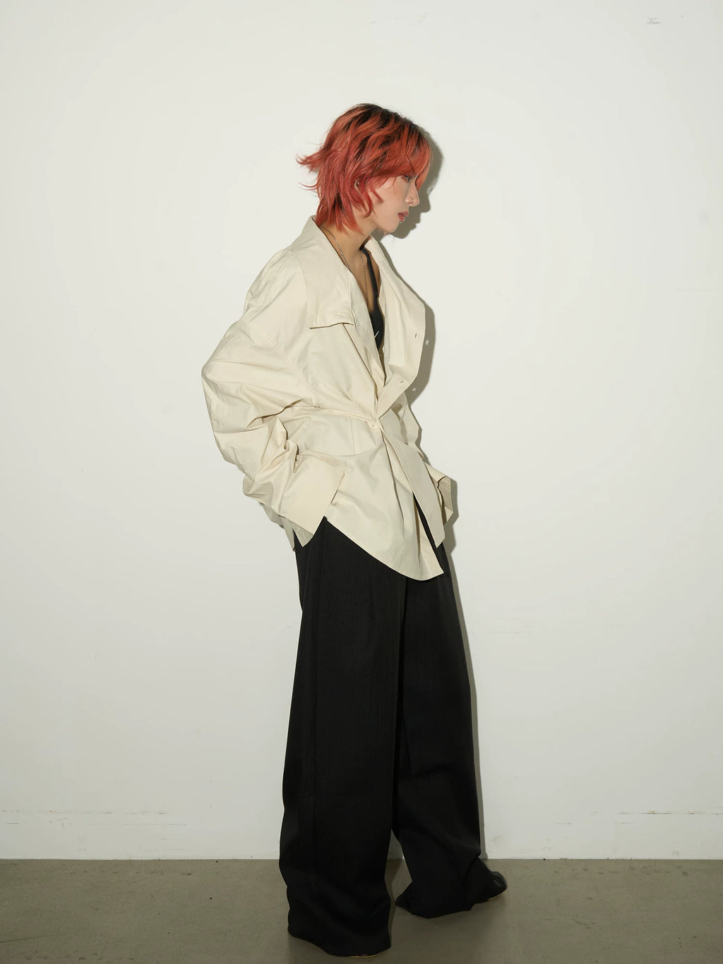 Stand Collar Oversized Shirt