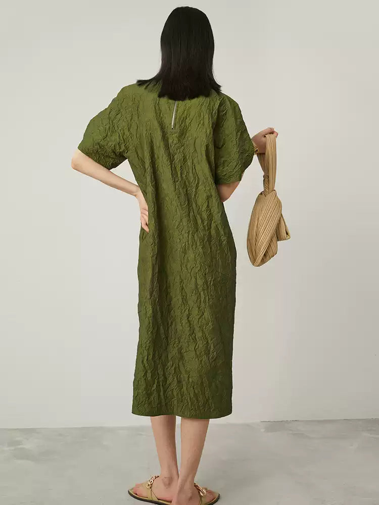 Textured Cocoon Midi Dress