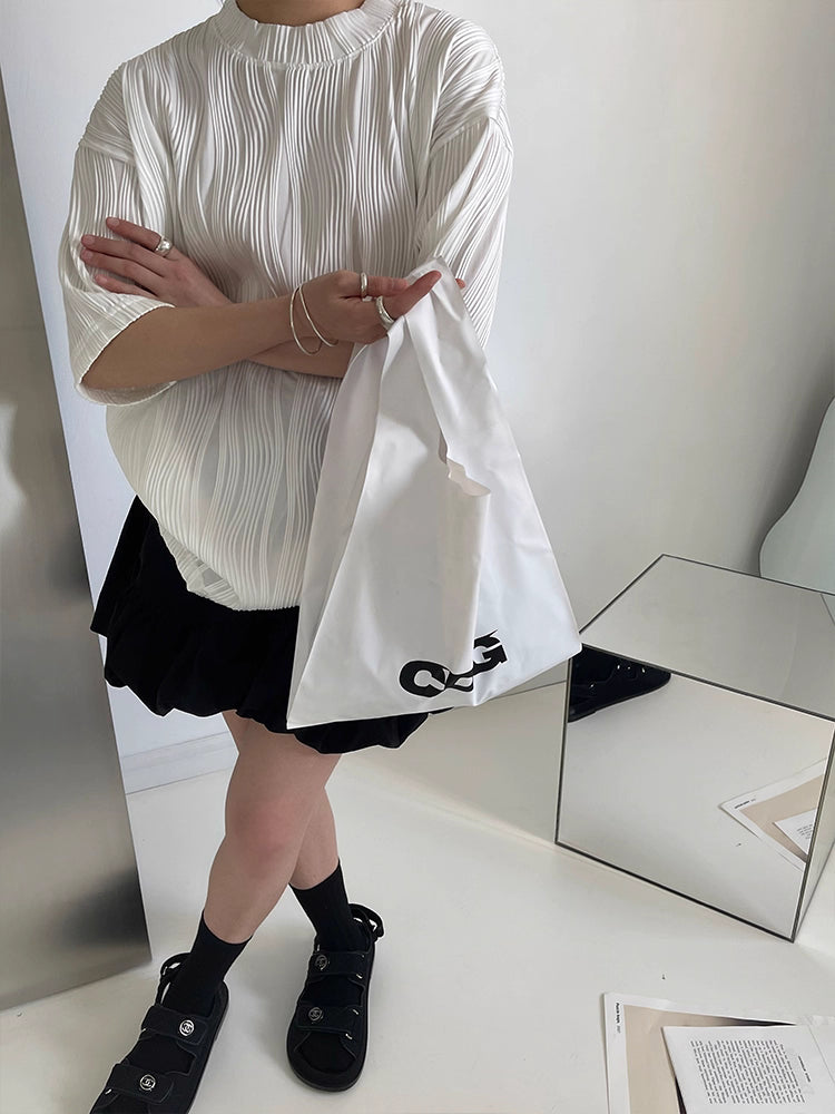 Bubble Skirt in White and Black Ink