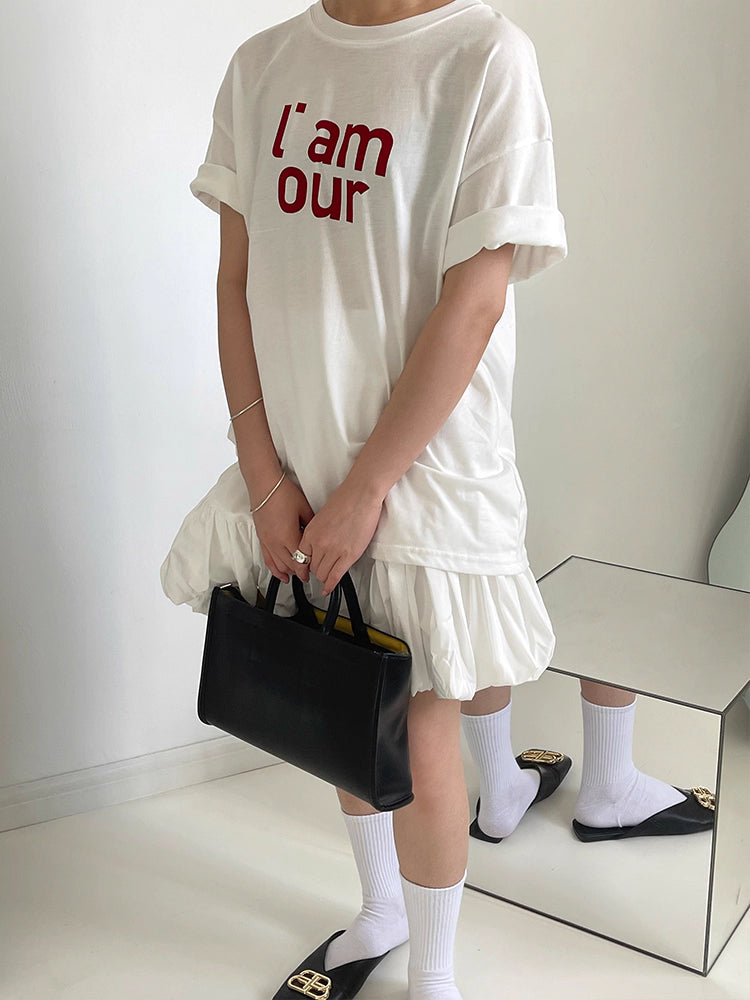 Bubble Skirt in White and Black Ink