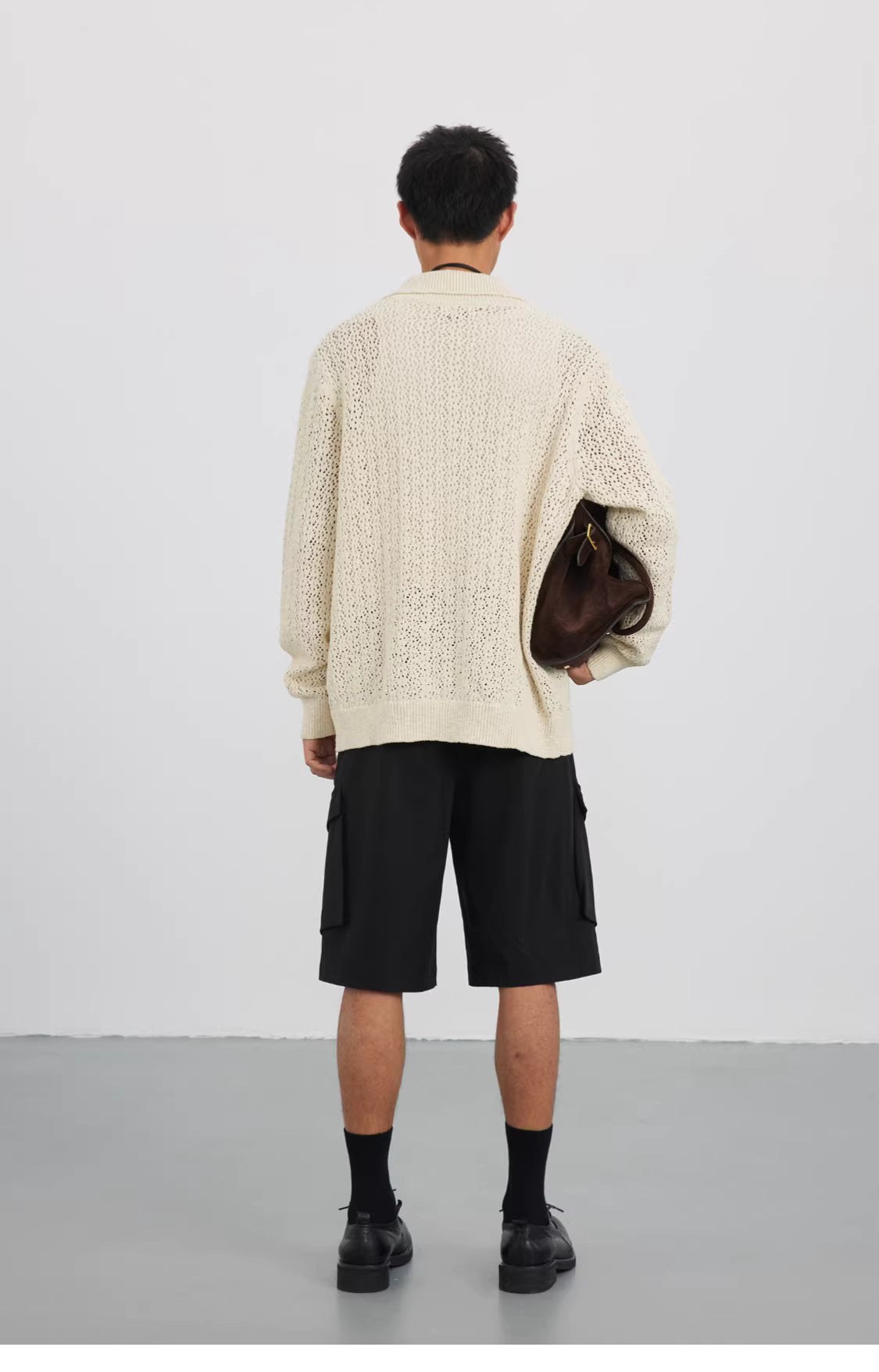 Raschel Matrix Knit Transitional Cardigan