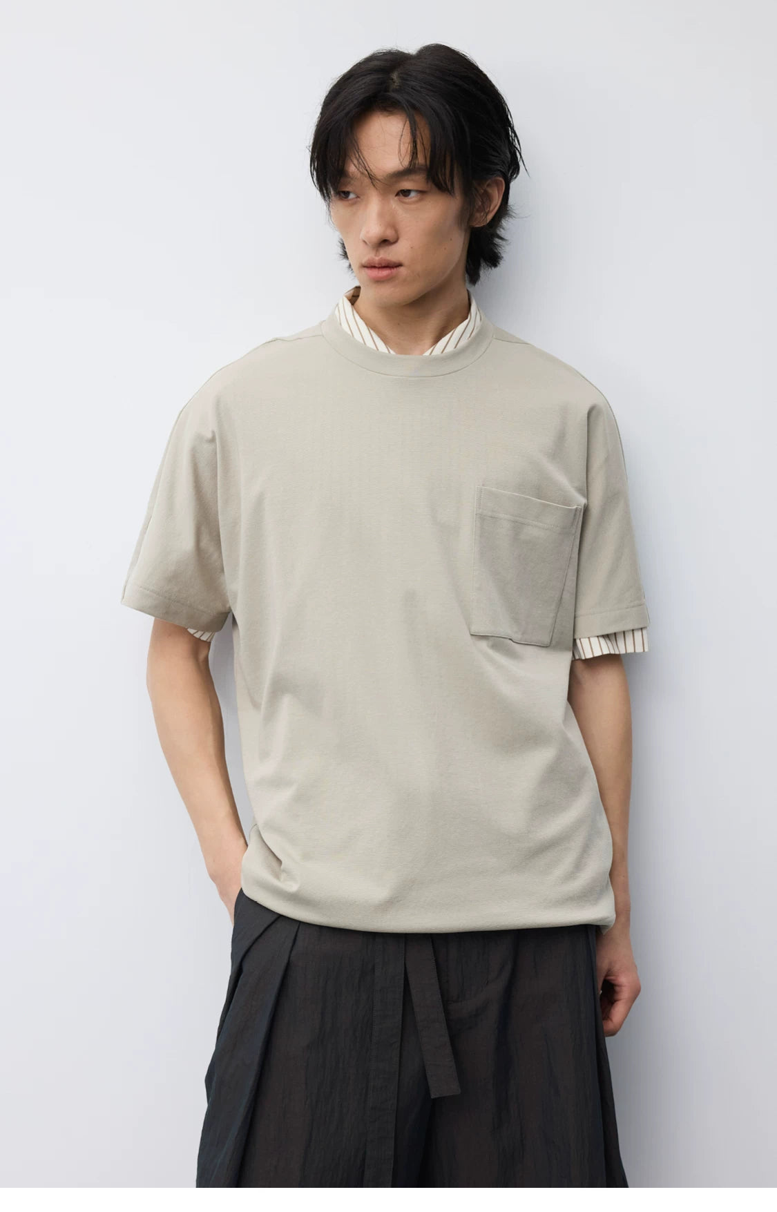 Triacetate Blend Pocket T-Shirt