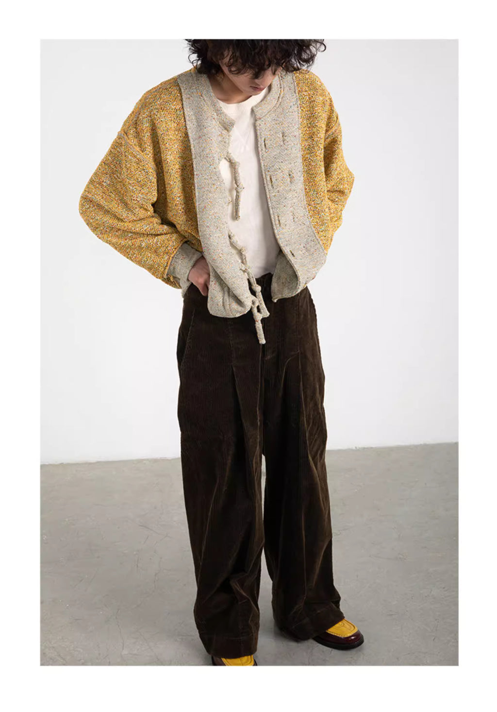 Reversible Knit Cardigan with Frog Closures