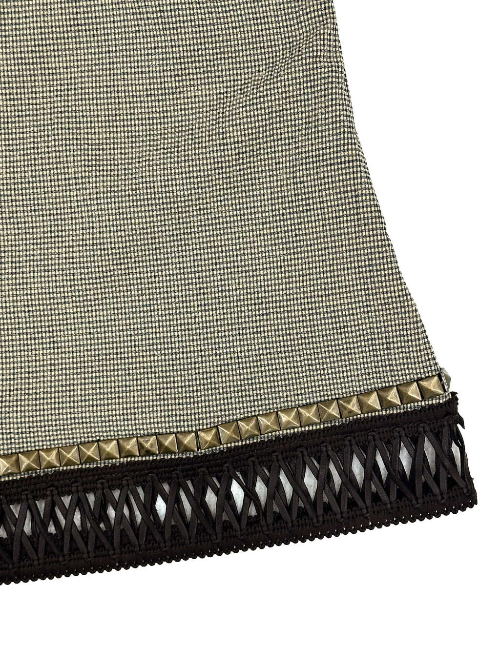 Studded Check Cowl Halter Top