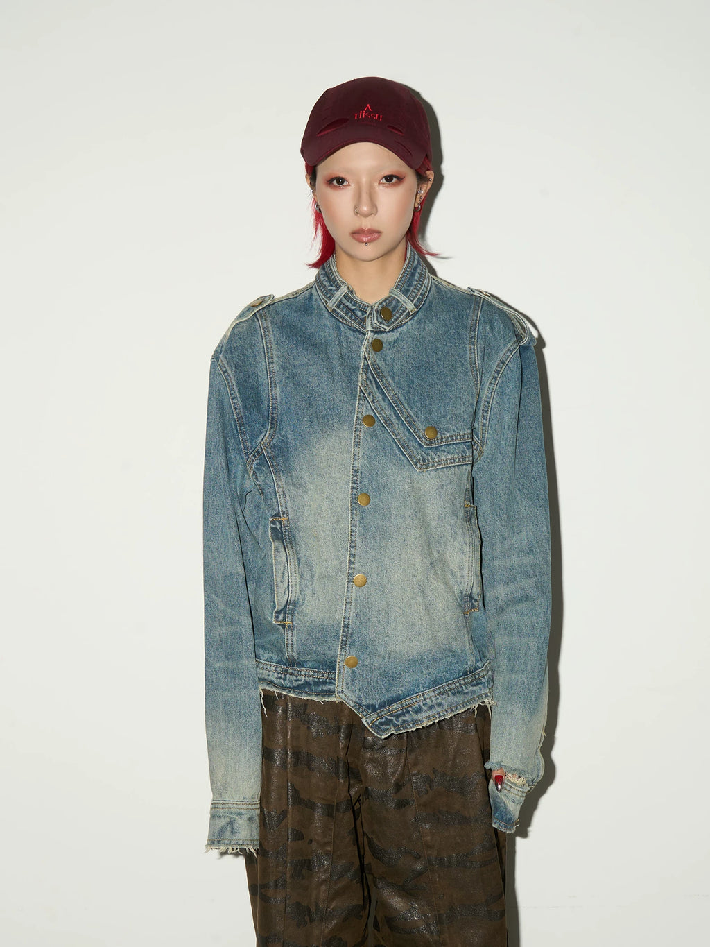 Skewed Epaulette Denim Jacket