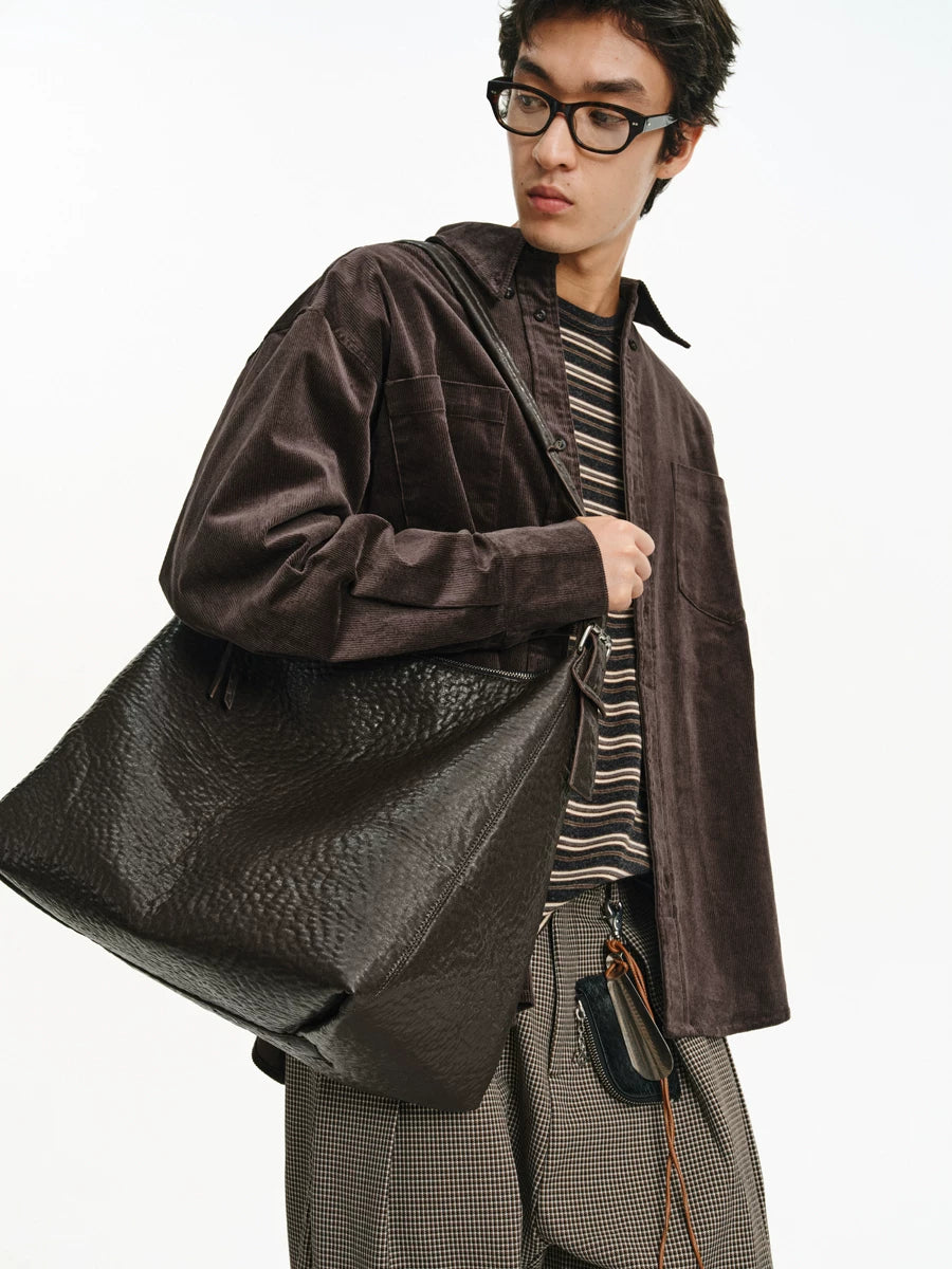 Textured Oversized Slouch Shoulder Bag