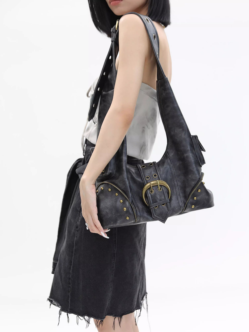 Buckle Utility Shoulder Bag