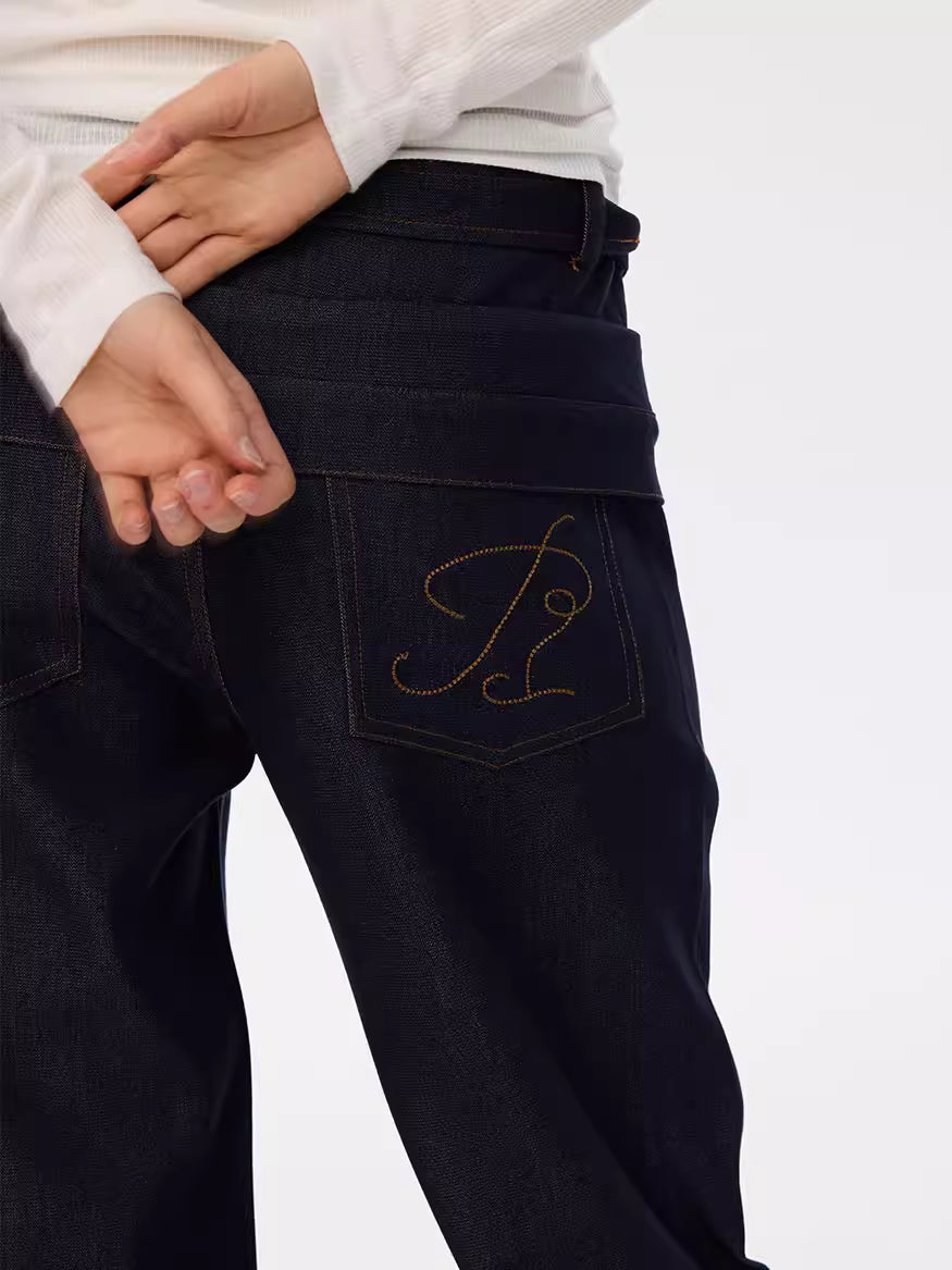 Asymmetric Wrap Jeans