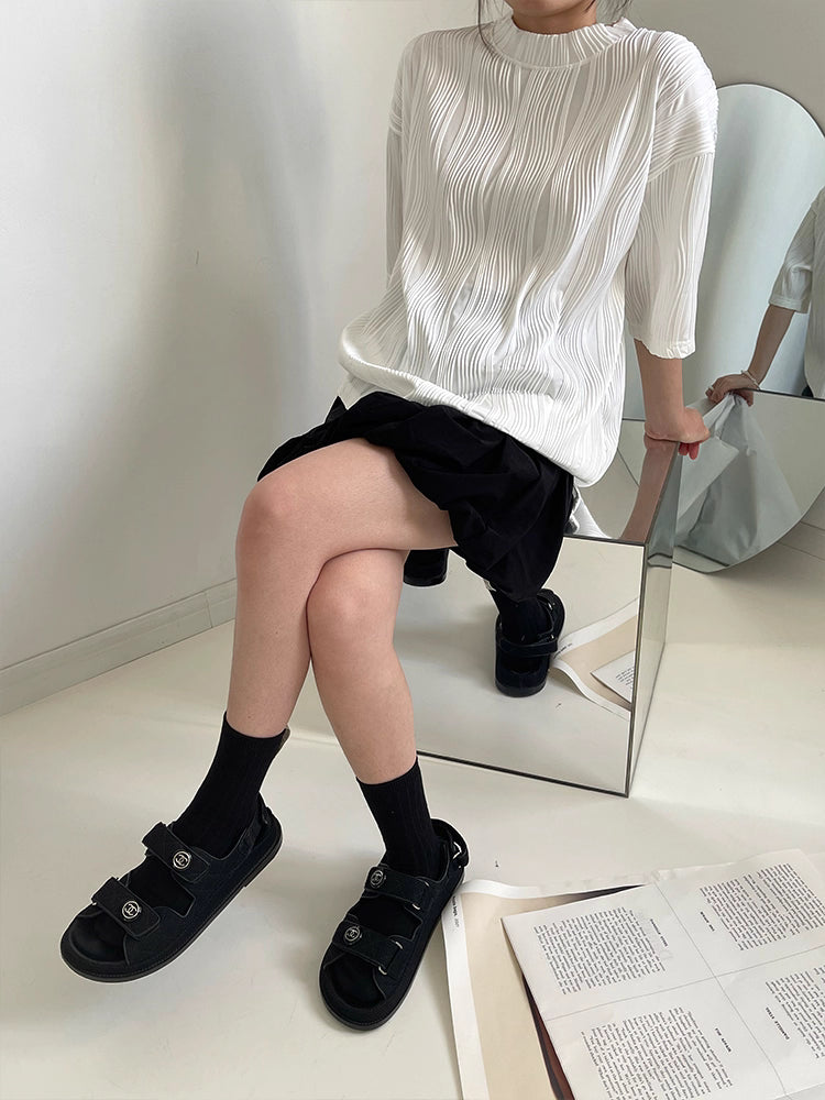 Bubble Skirt in White and Black Ink