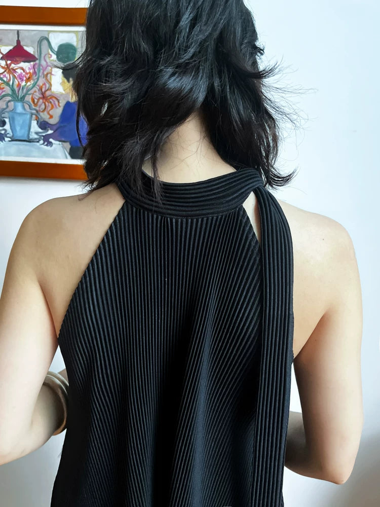 Nocturne Pleat Halter Dress