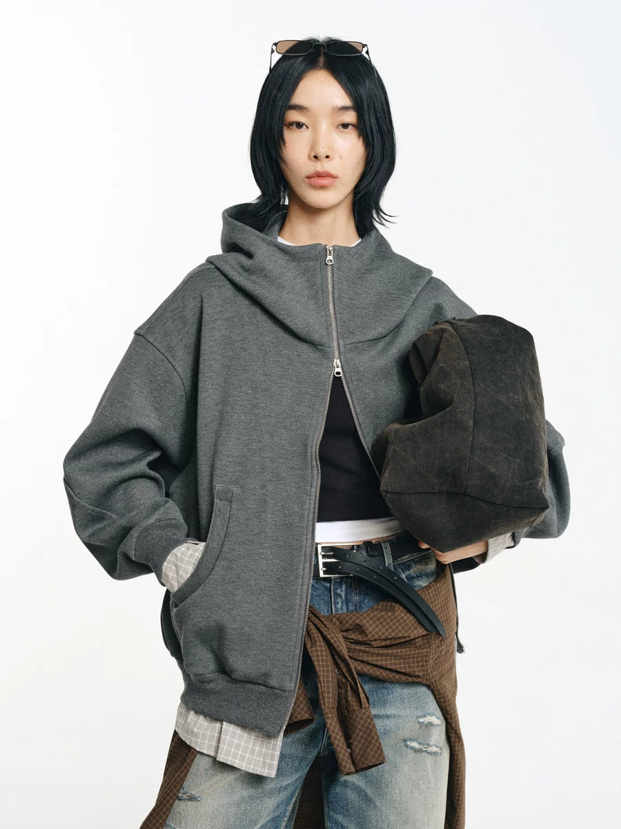 Detachable Plaid Layer Hoodie