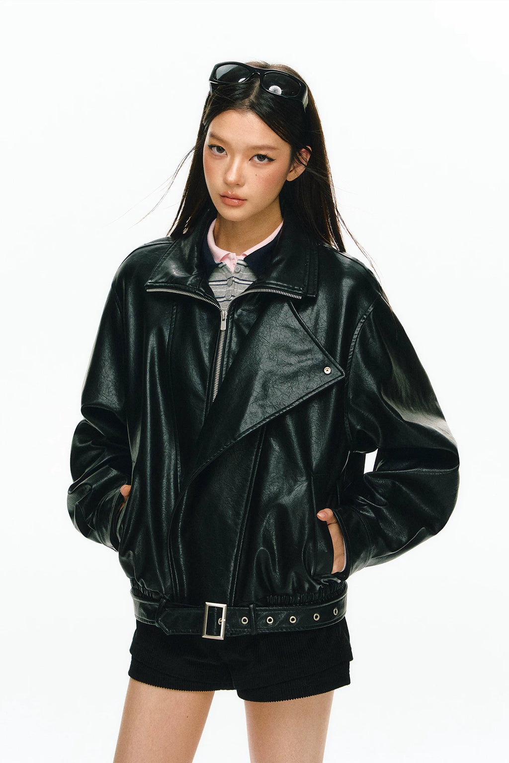 Model Off-Duty Biker Jacket