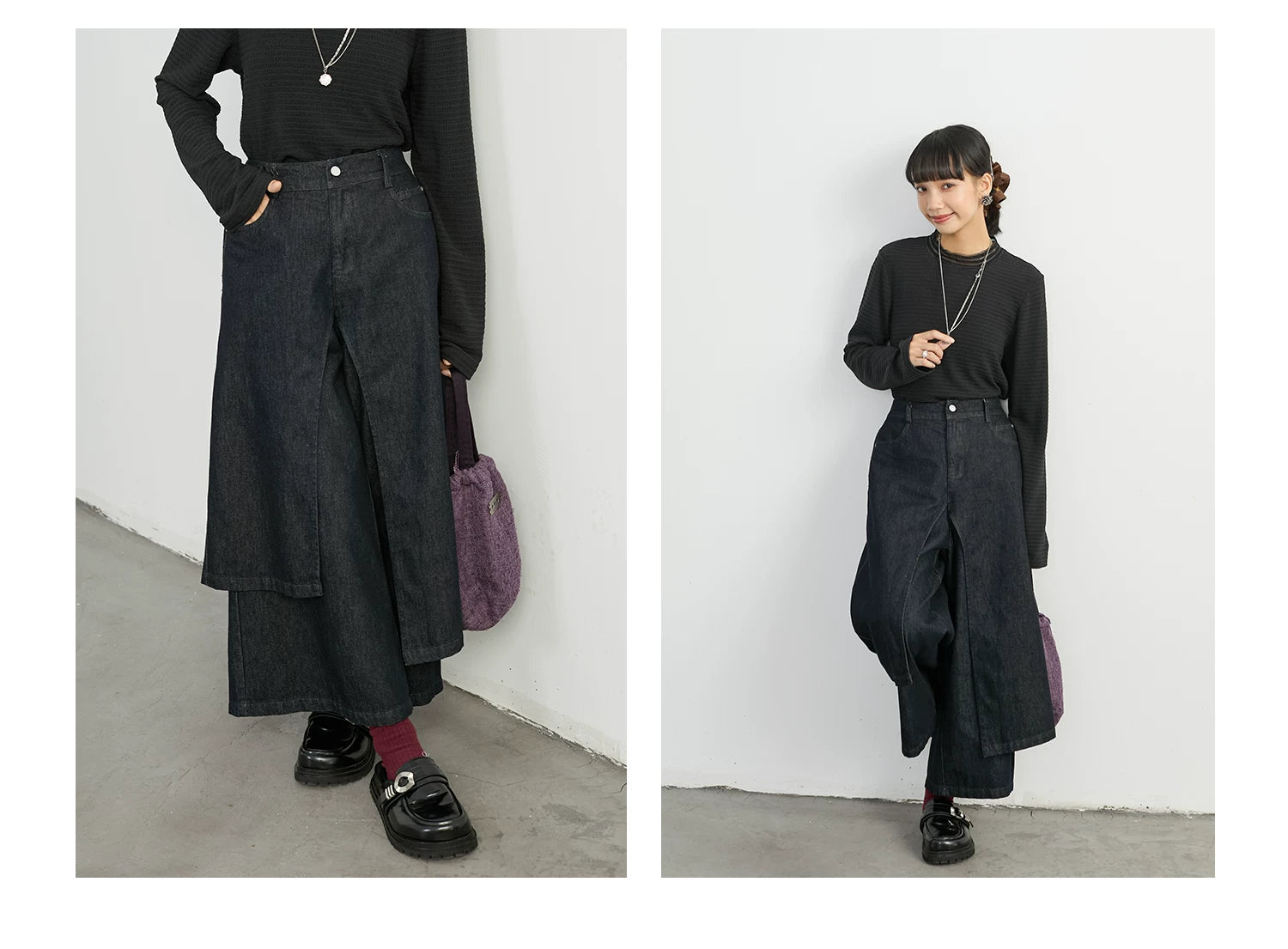Split-Level Skirt Pants