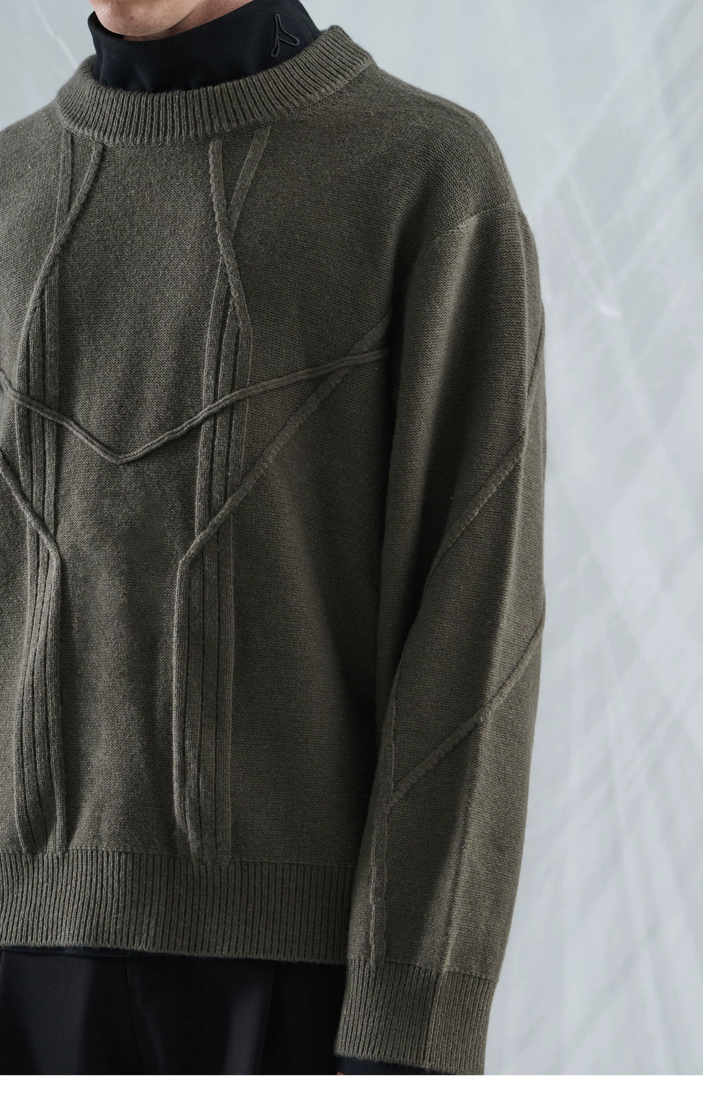 Gridline Wool Blend Knit