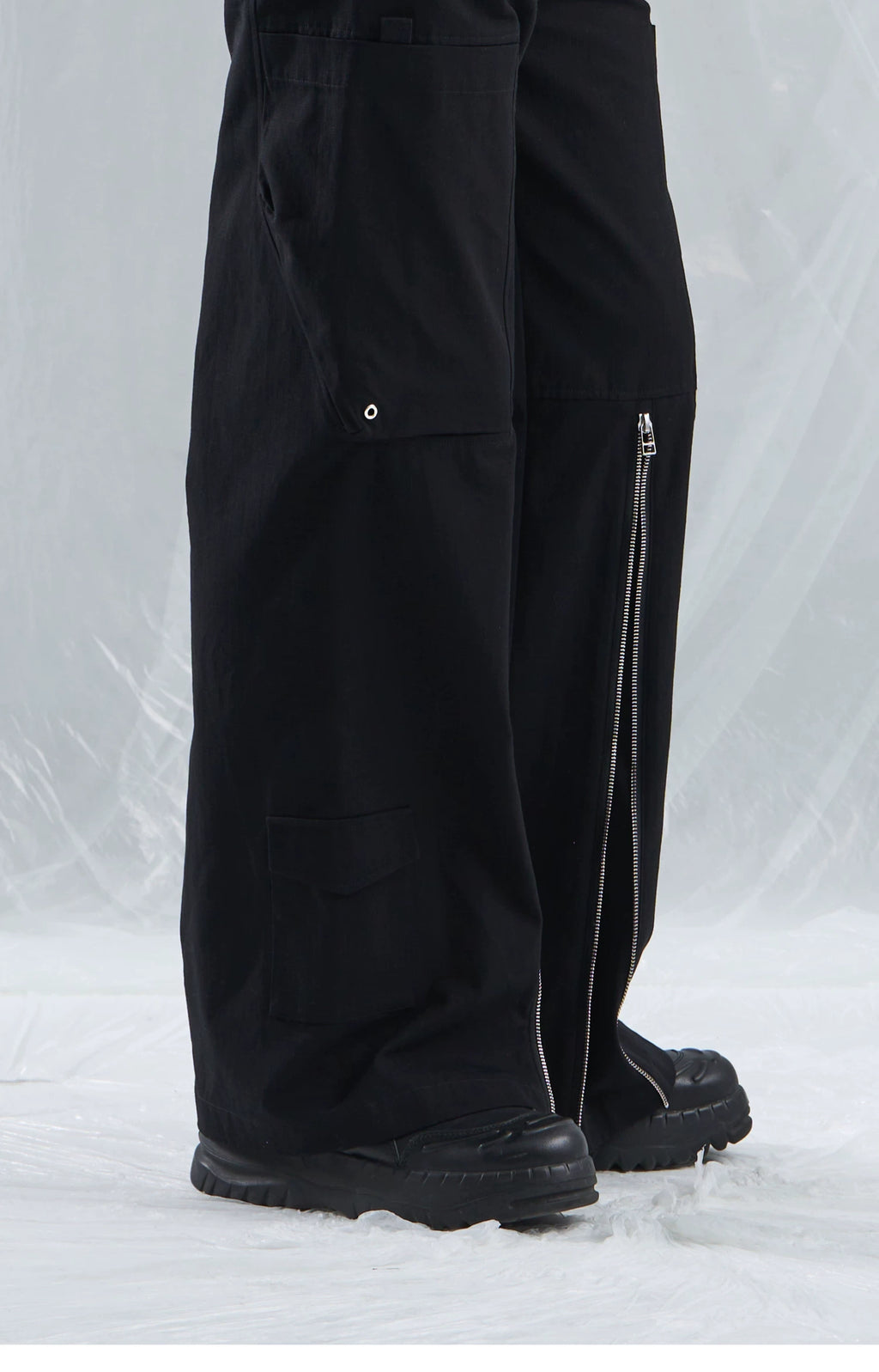 Zip Hem Utility Cargo Trousers