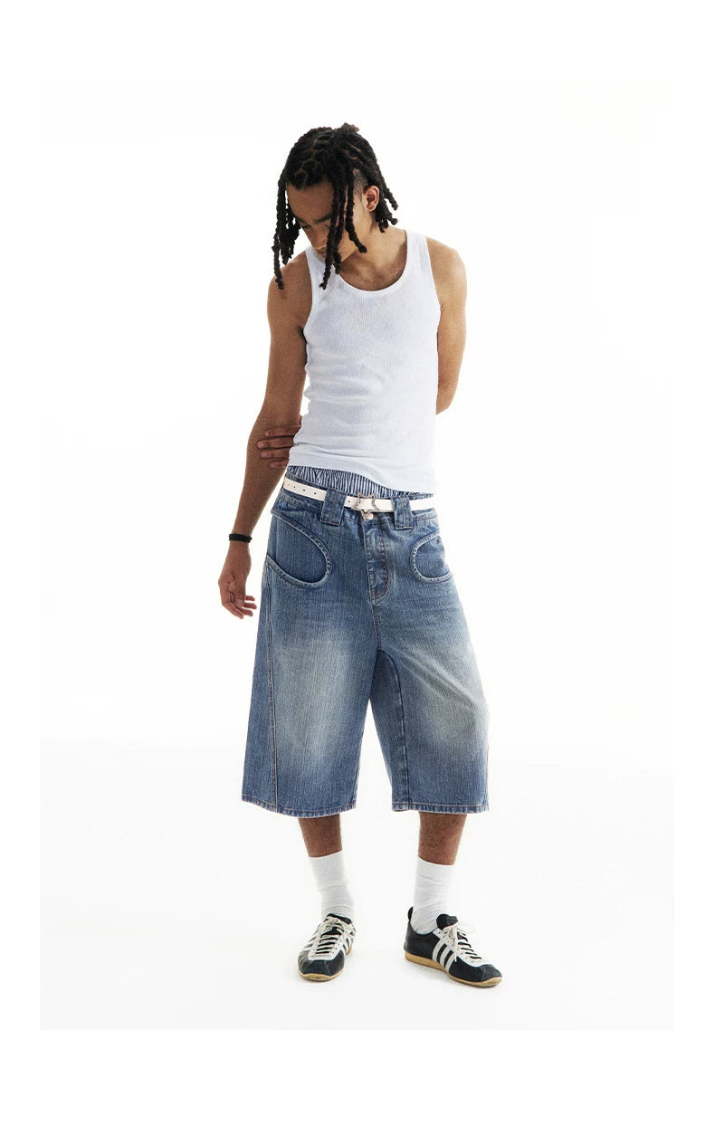 Off-Centre Wide-Leg Denim