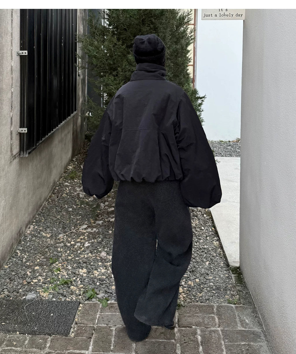 Vector Overlap Funnel-Neck Blouson