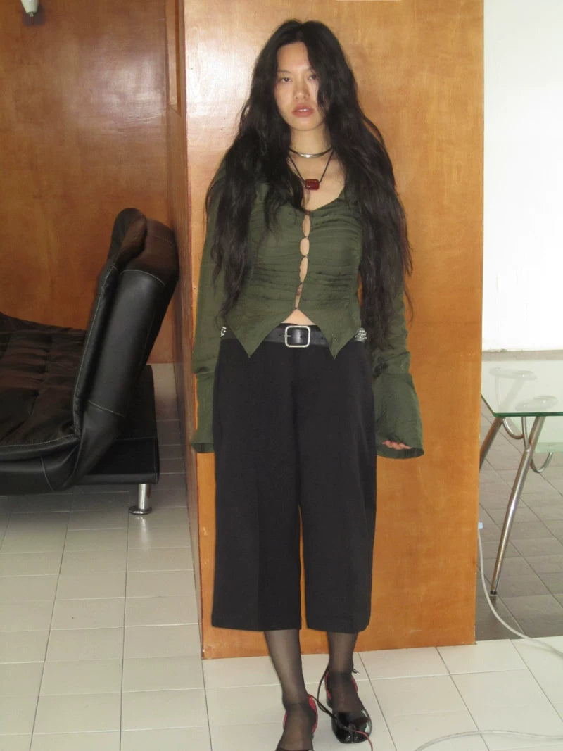 Ring-Link Sheer Blouse