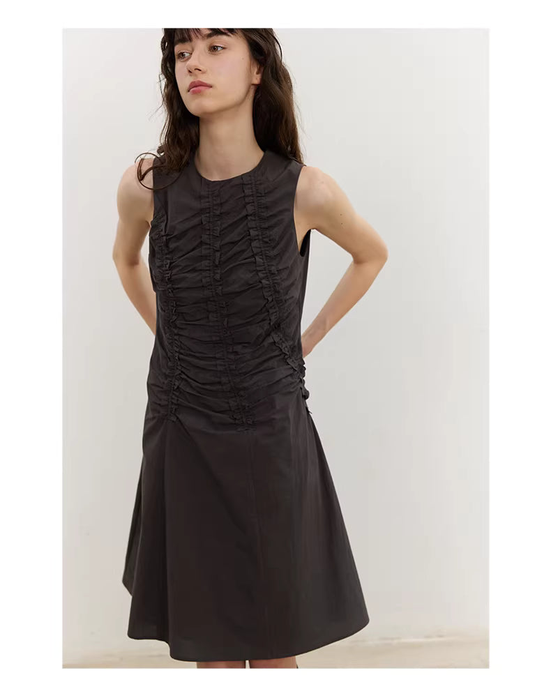 Arbour Ruched Column Dress in White or Black Ink