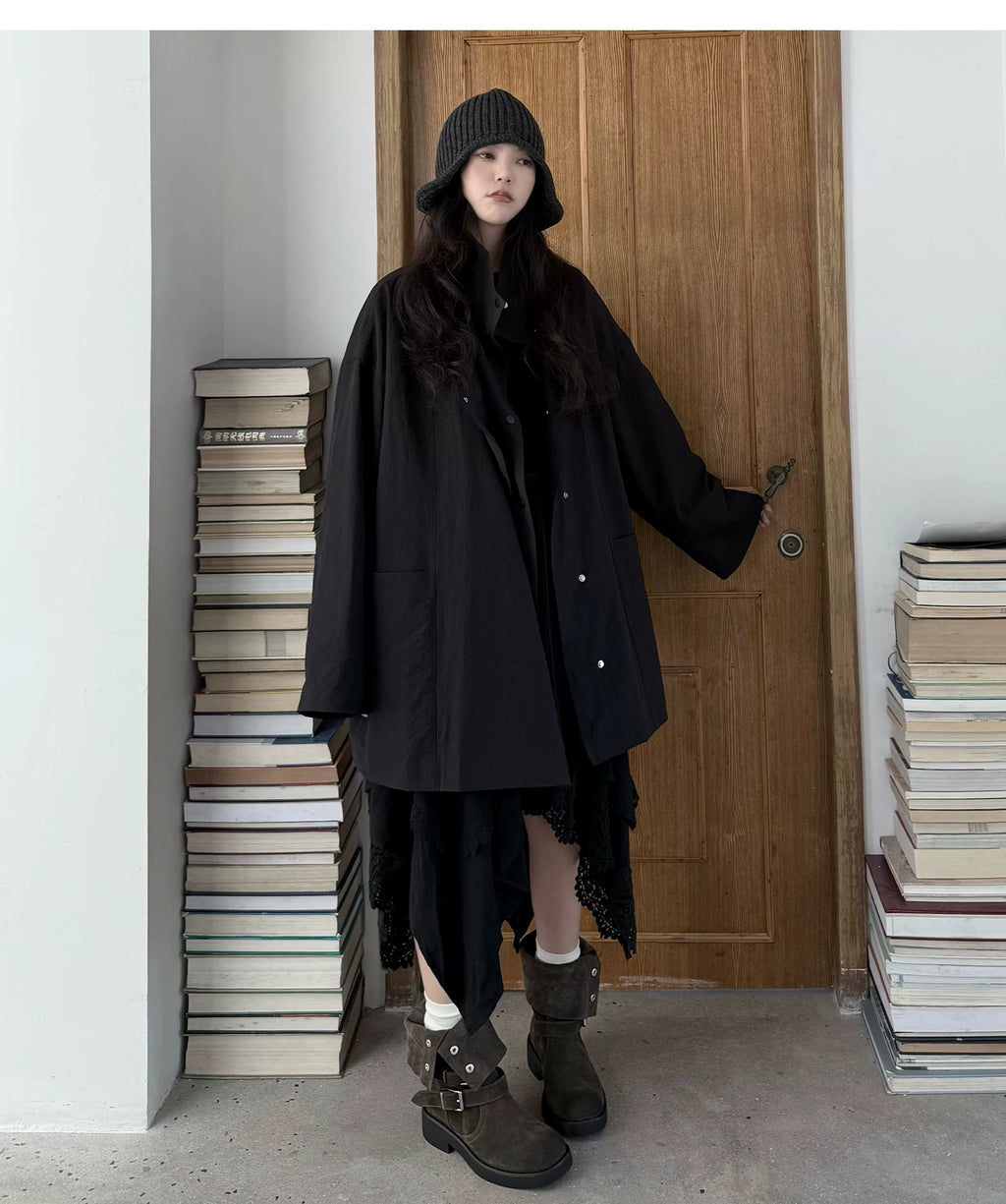 Asymmetric Snap Utility Jacket