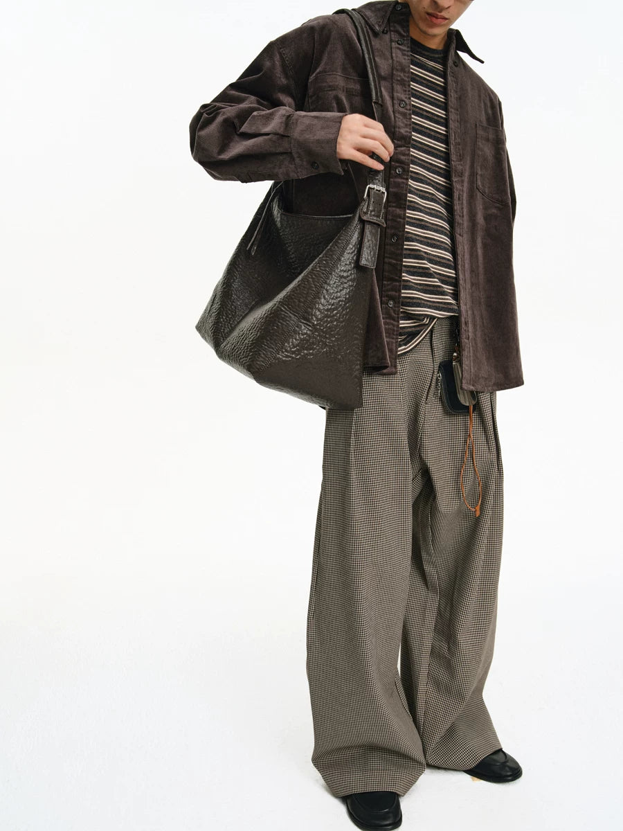 Textured Oversized Slouch Shoulder Bag