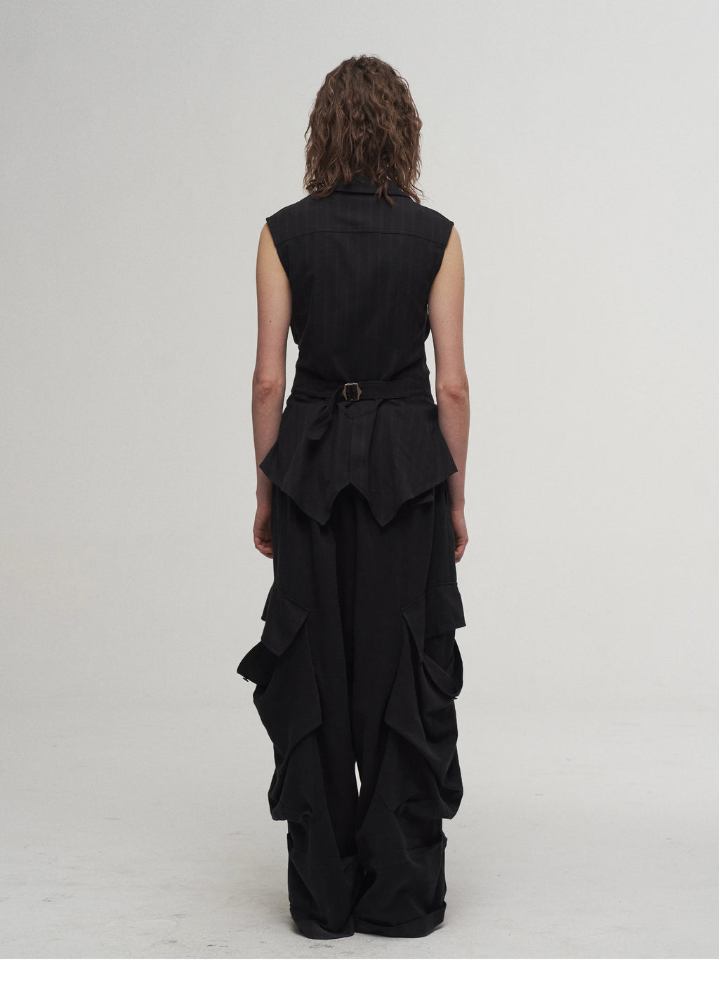 Draped Asymmetric Tailored Vest