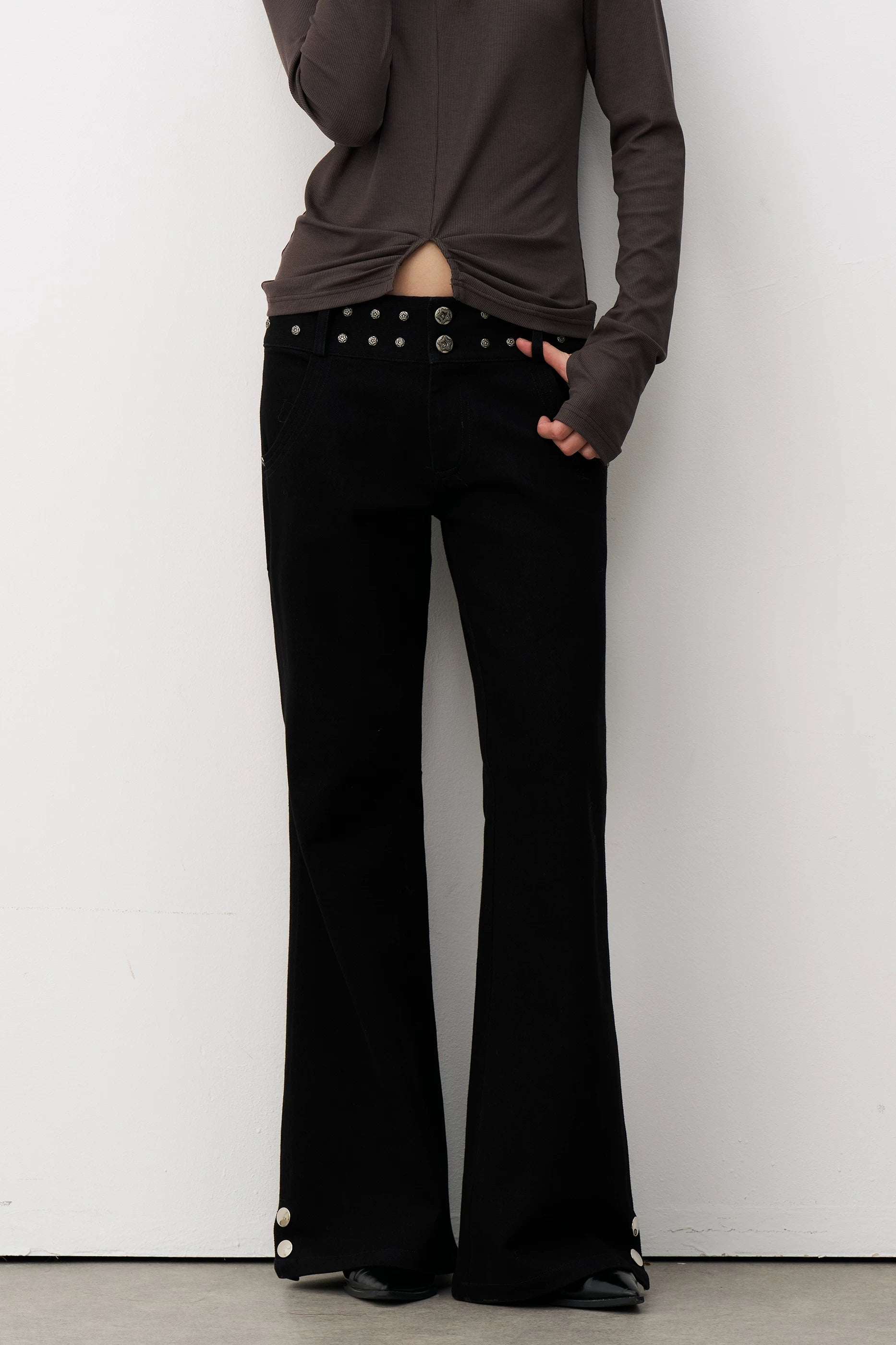 Nocturne Stud Flare Trousers