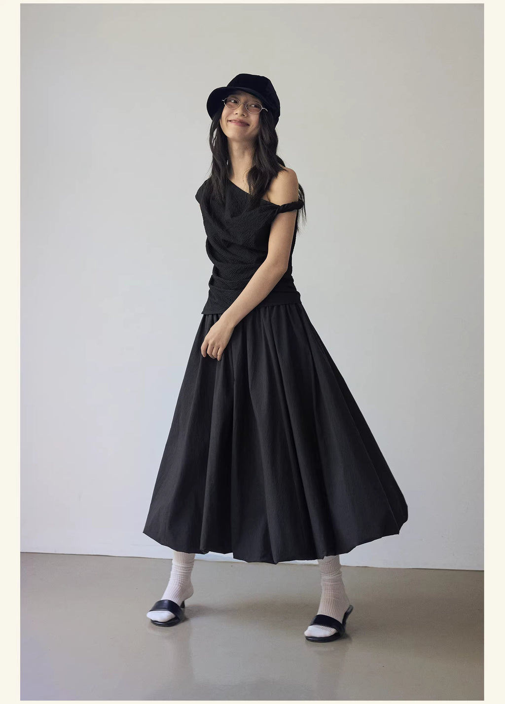 Textured Topography Off-Shoulder Top