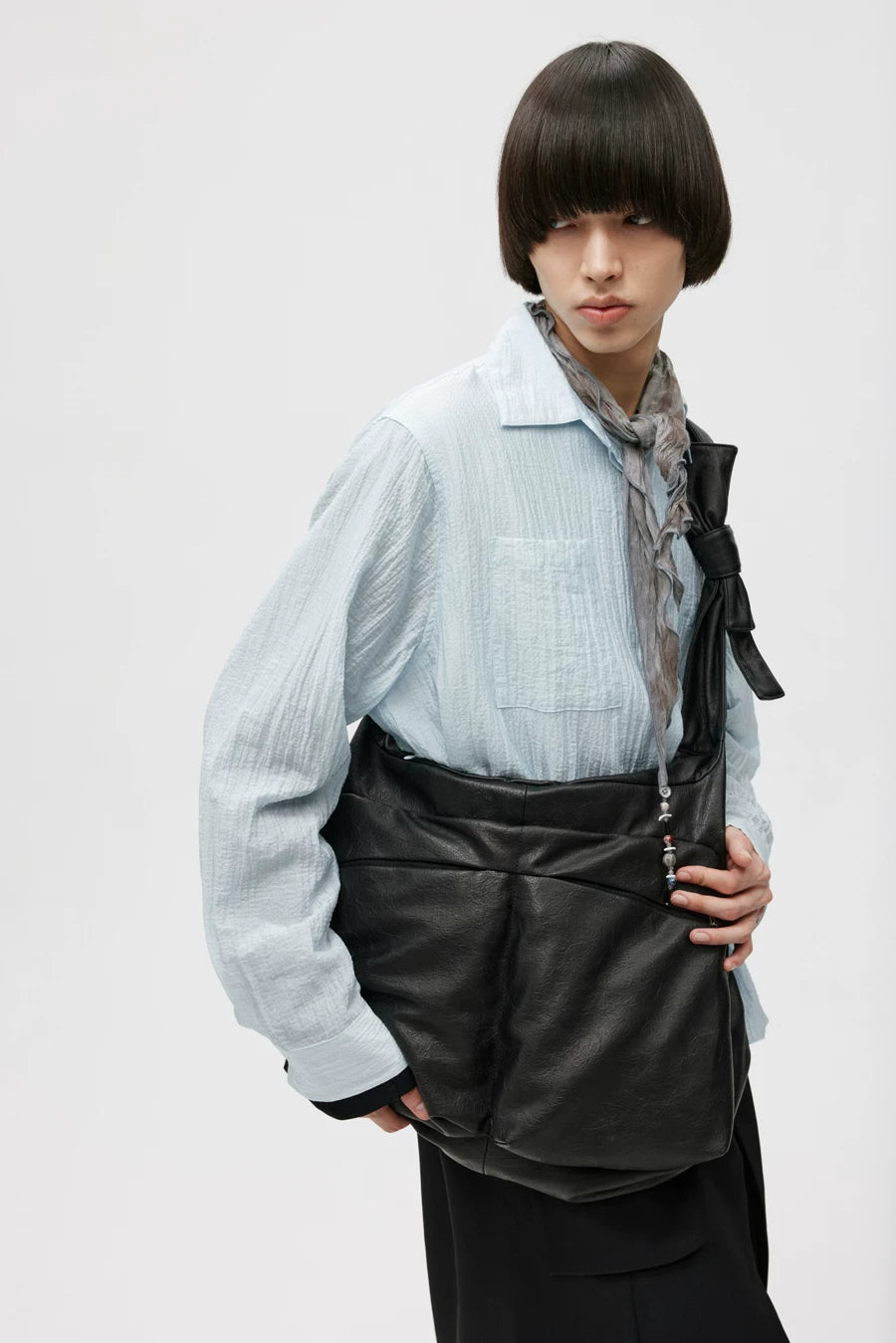 Bow Strap Slouch Messenger Bag