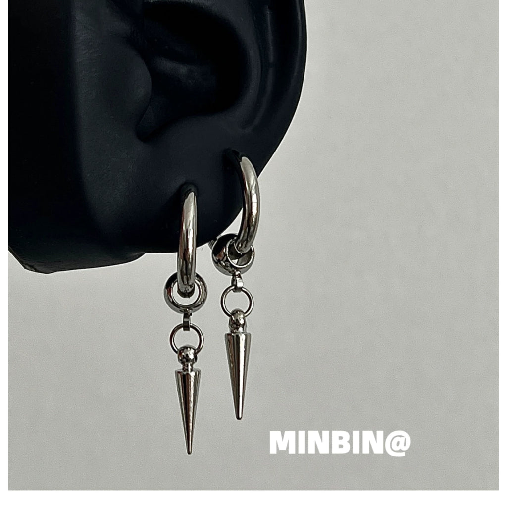 Spike Drop Hoop Earrings