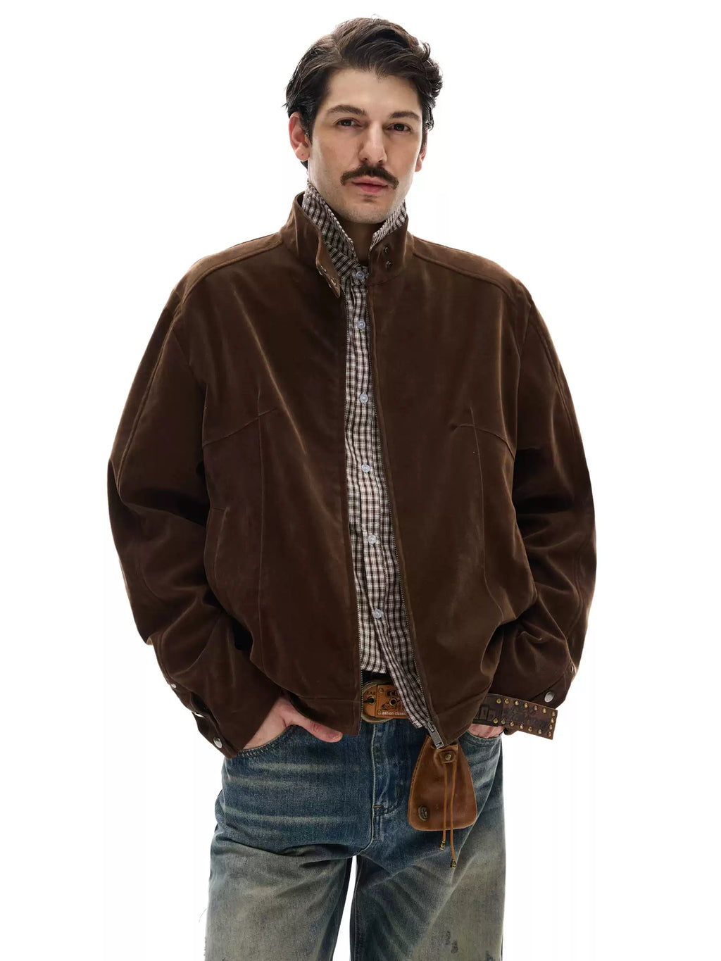 Vintage Faux Suede Zip Jacket