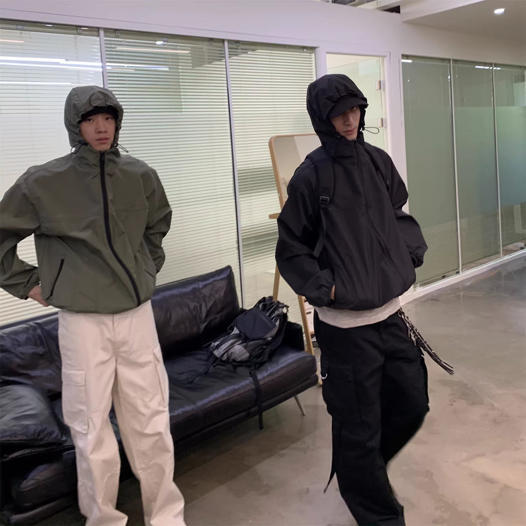 Technical Asymmetric Zip Windbreaker