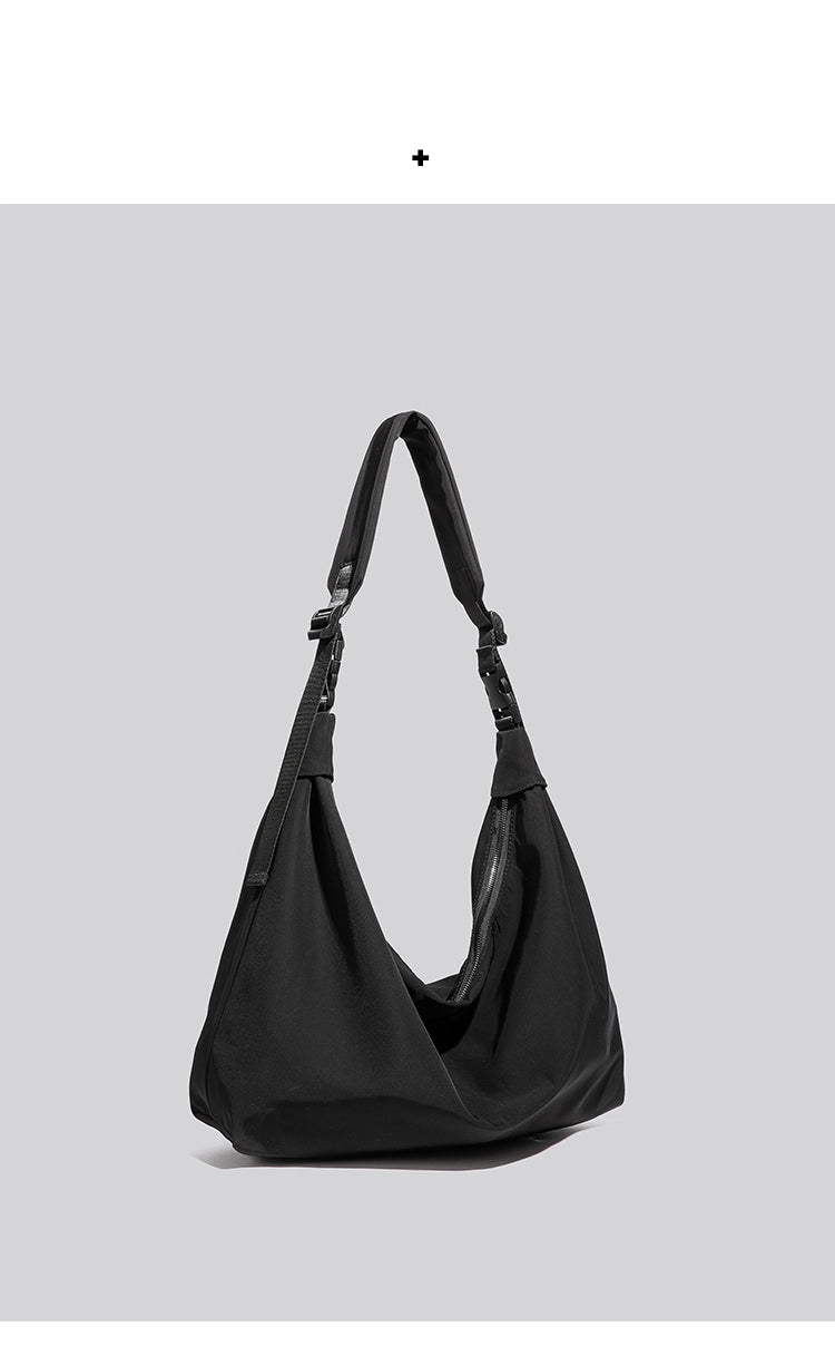 Fabric Shoulder Tote Bag in Black Ink