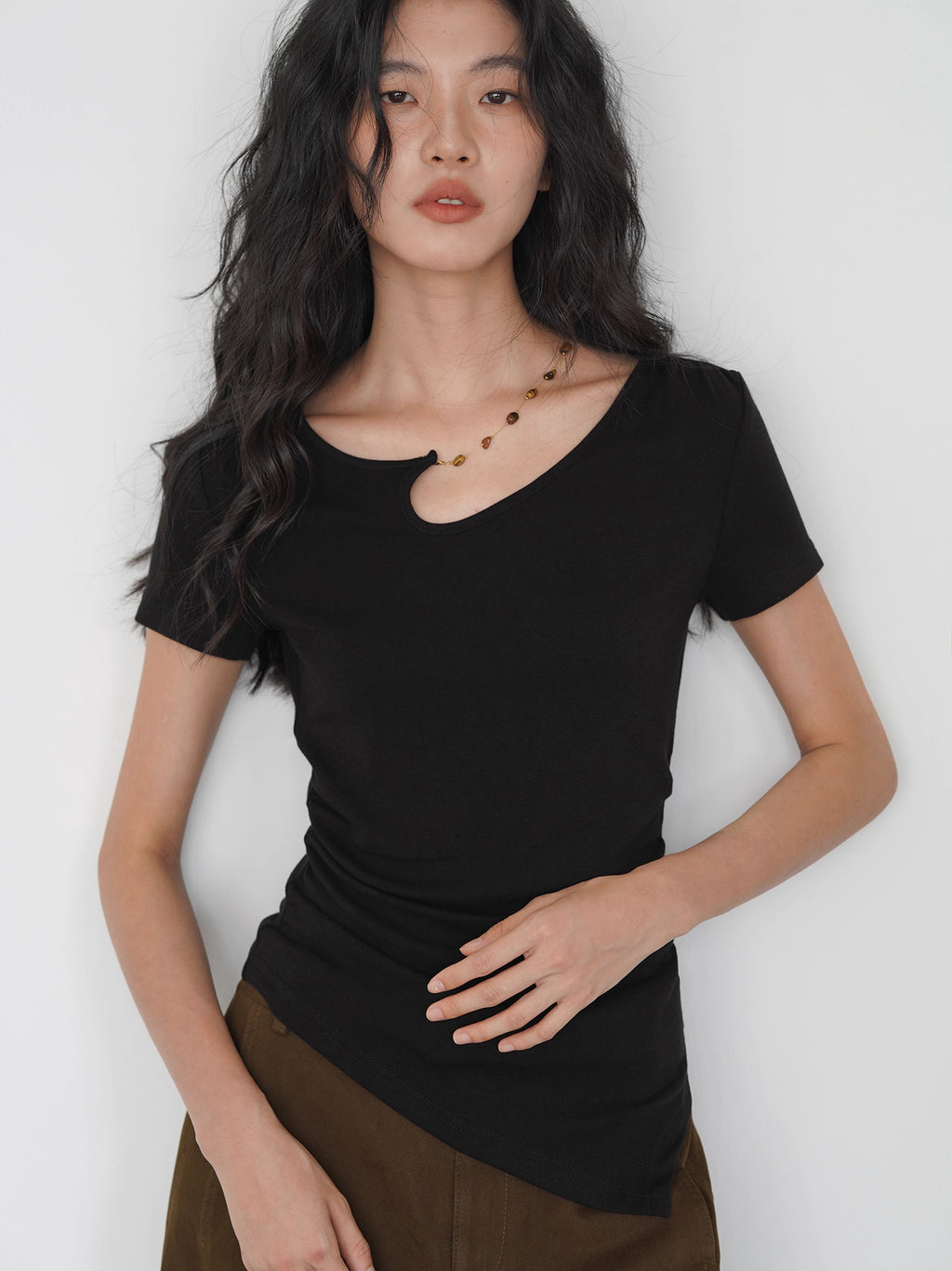 Beaded Neckline Top