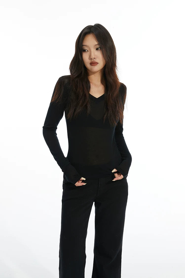 Second Skin Thumbhole Long Sleeve Top