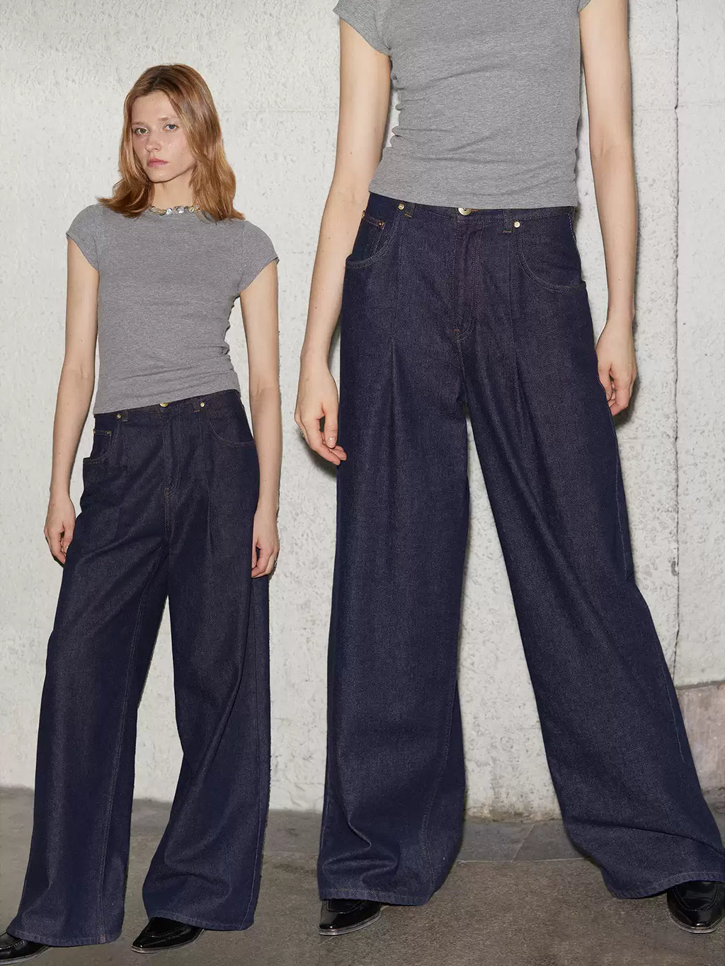 Wide-Leg Denim Jeans