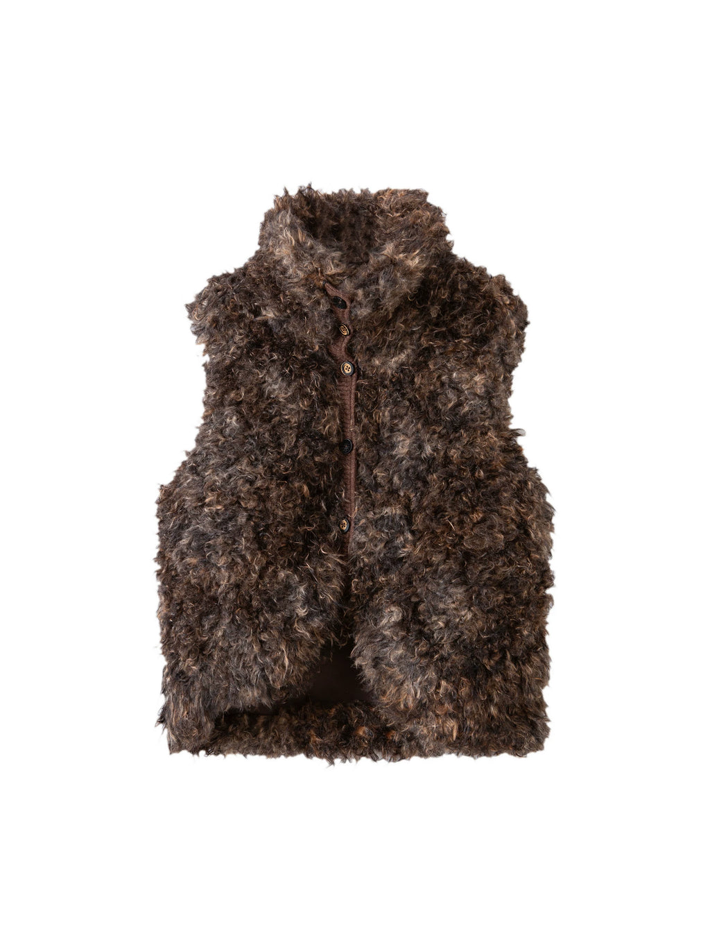 Mottled Faux Fur Vest