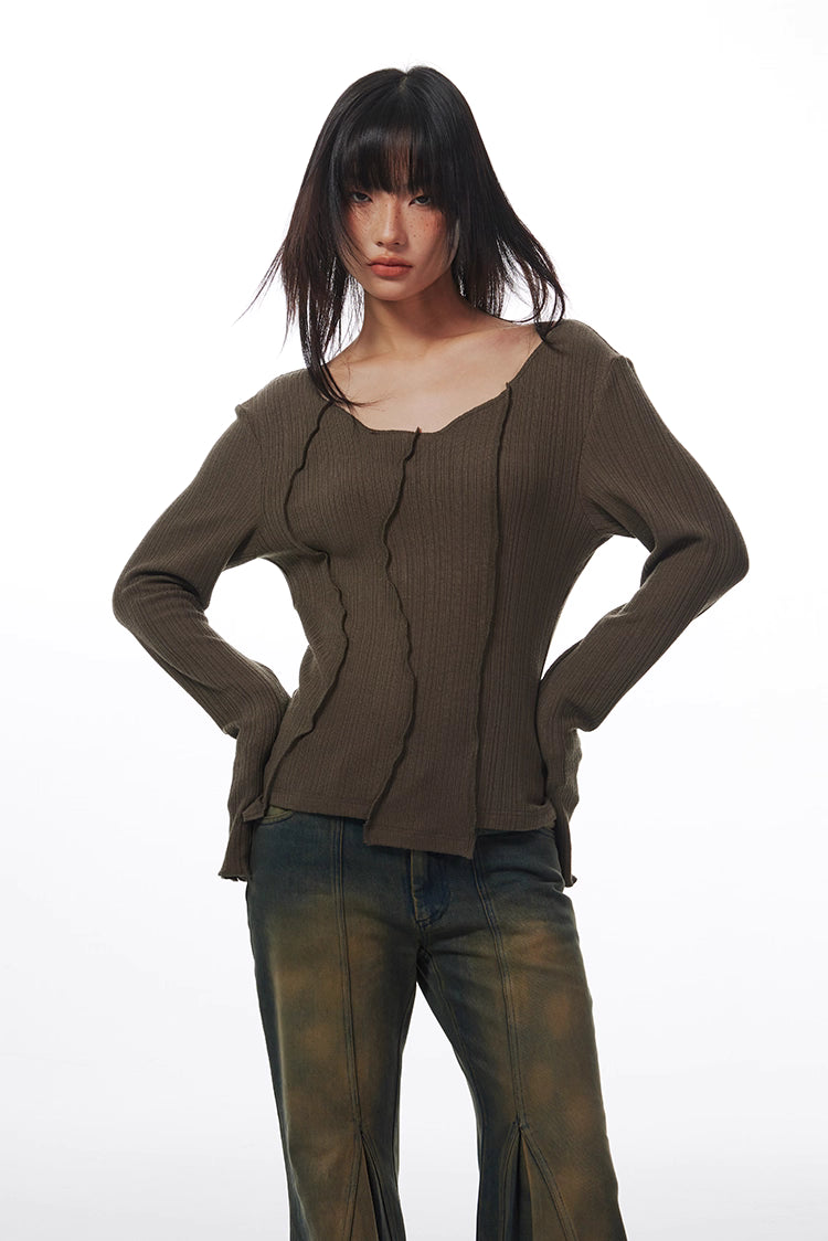 Ribbed Long Sleeve Top