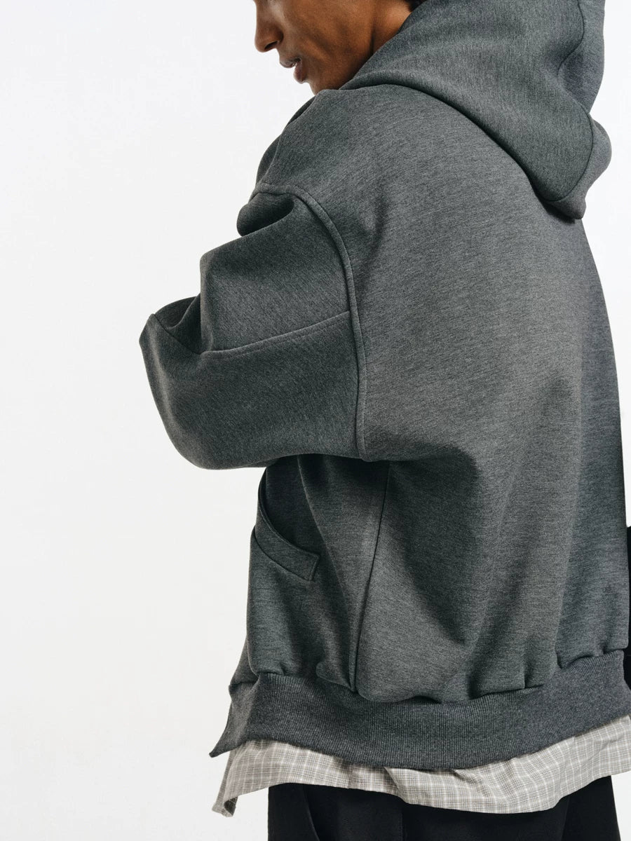 Detachable Plaid Layer Hoodie