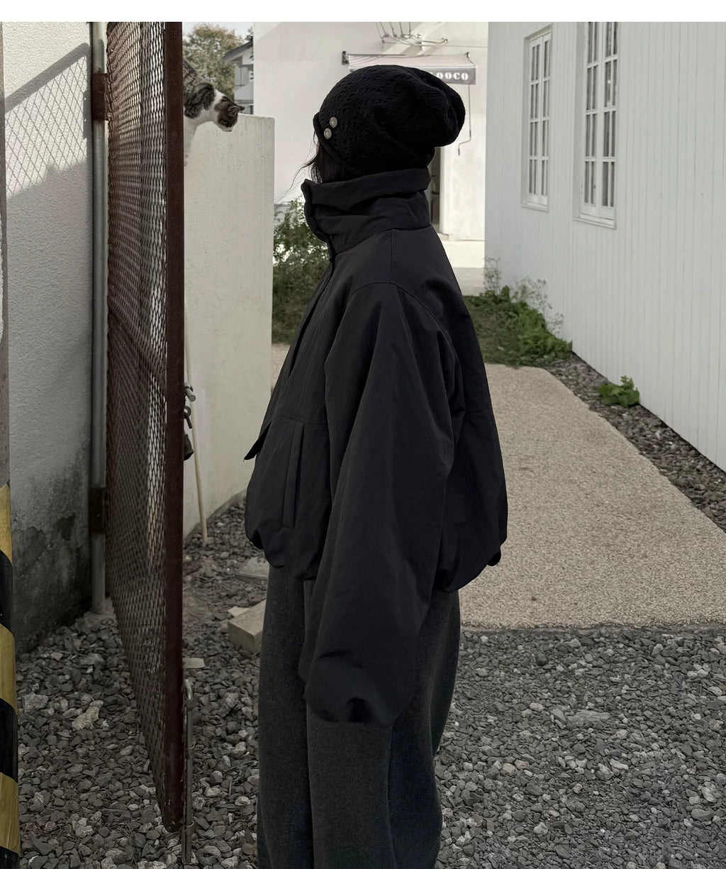 Vector Overlap Funnel-Neck Blouson