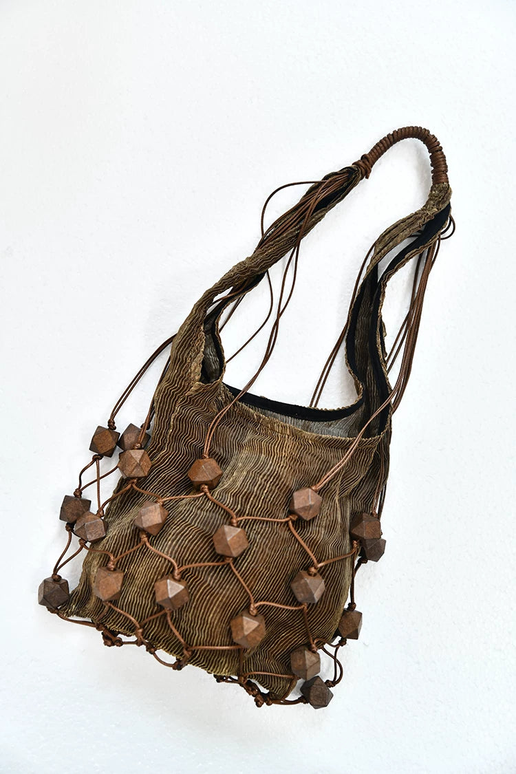 Cord Lattice Bead Bag