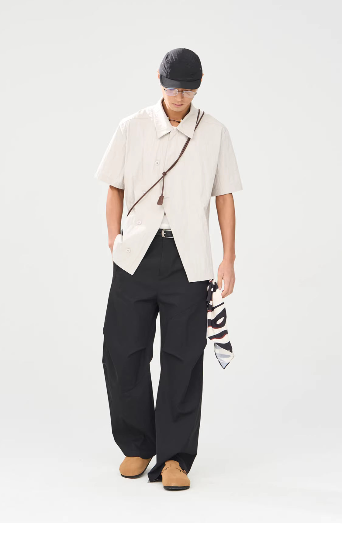 Technical Asymmetric Double-Breasted Shirt