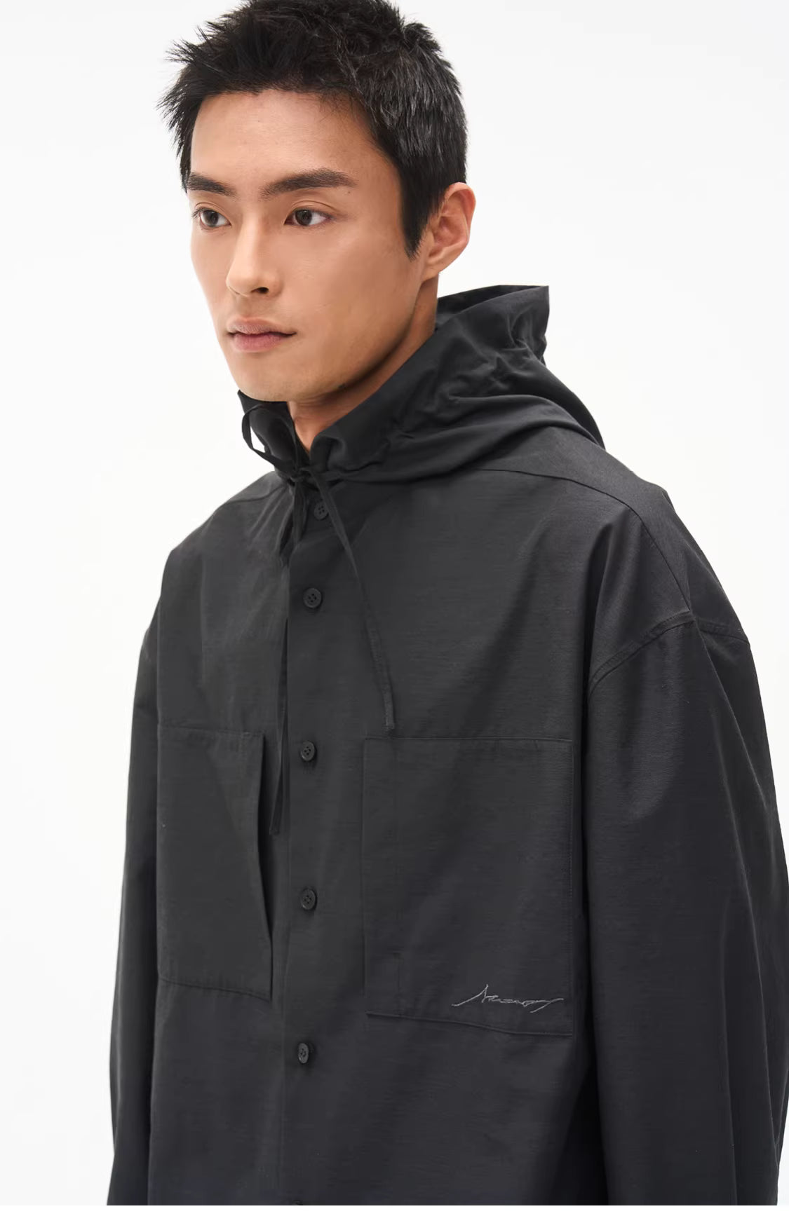 Micro-Topography Hooded Jacket