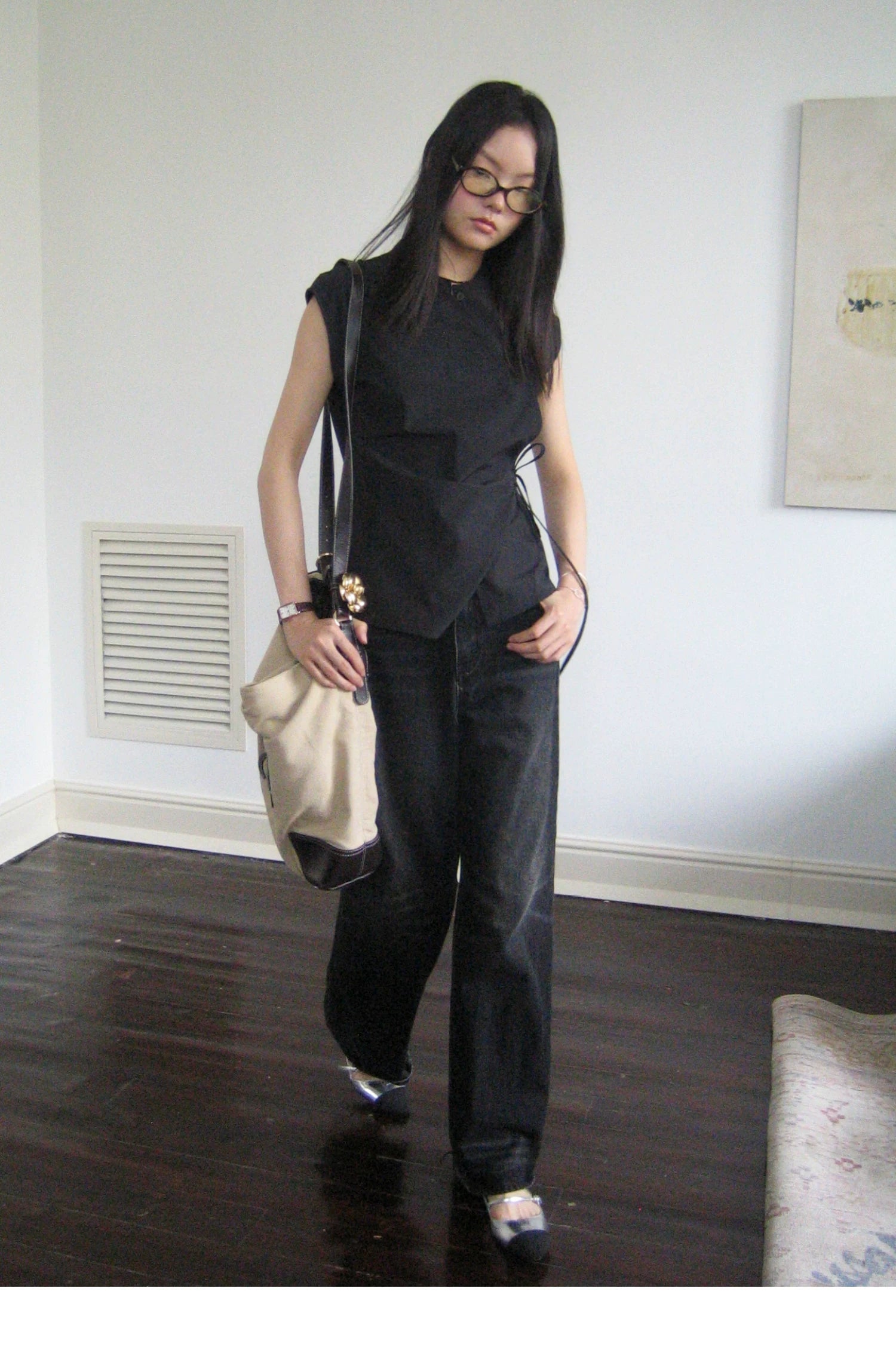 Asymmetric Wrap Sleeveless Top