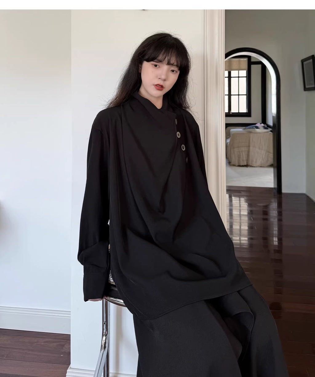 Sculptural Oversized Draped Tunic