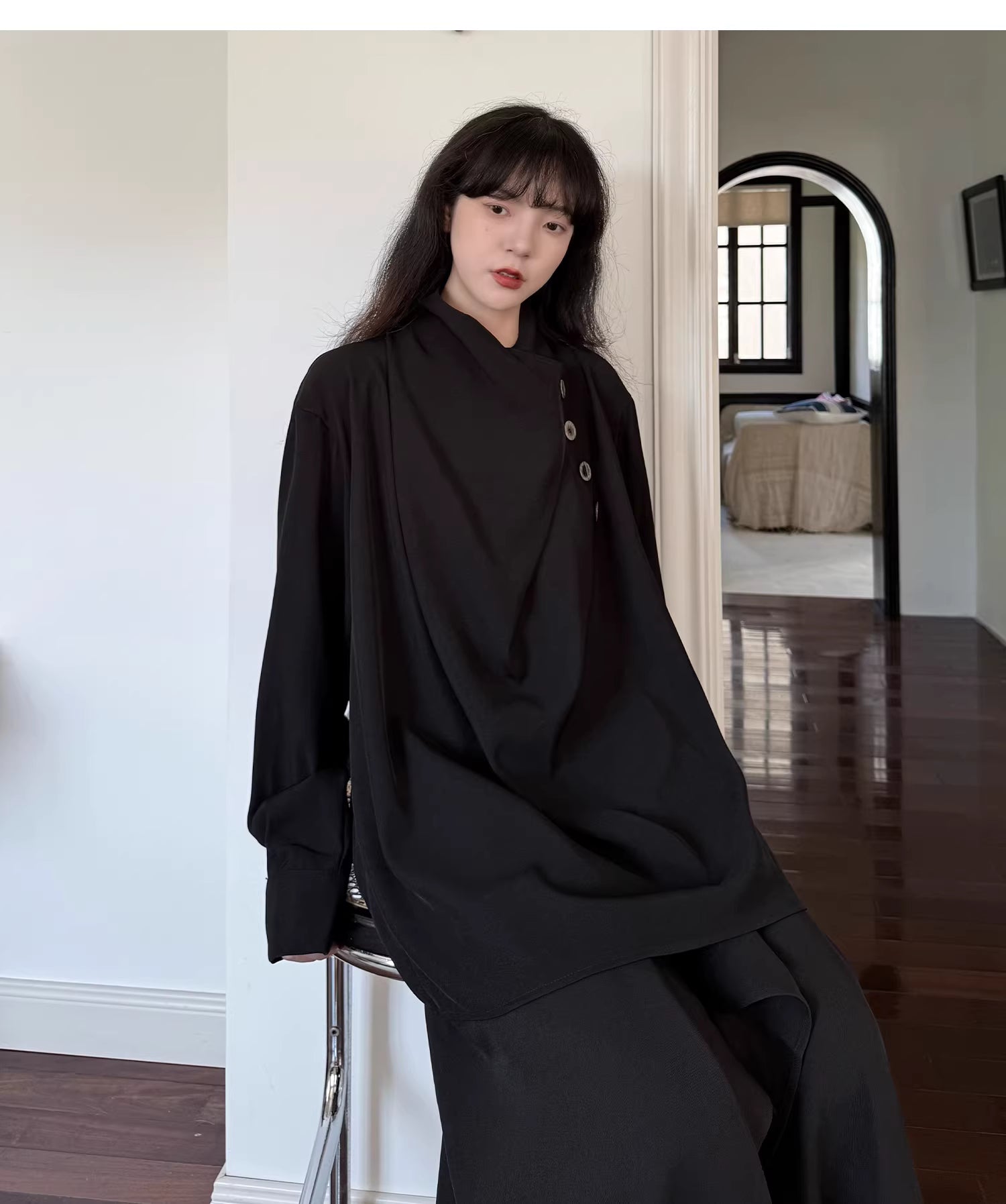 Sculptural Oversized Draped Tunic