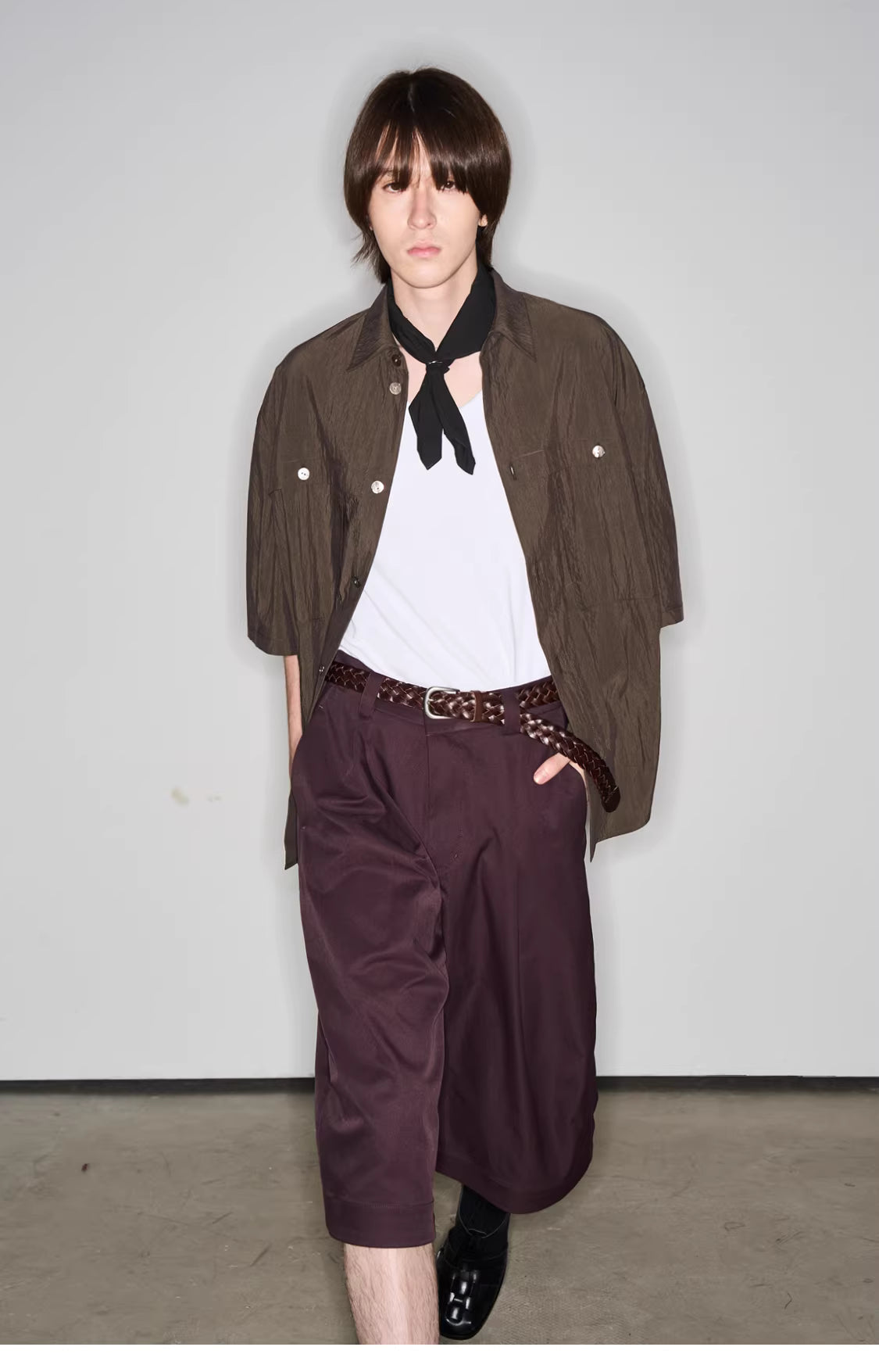 Fluid State Lapel Collar Button-Up Shirt