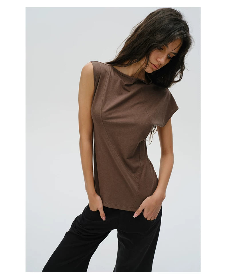 Contour Seam Cap Sleeve Top