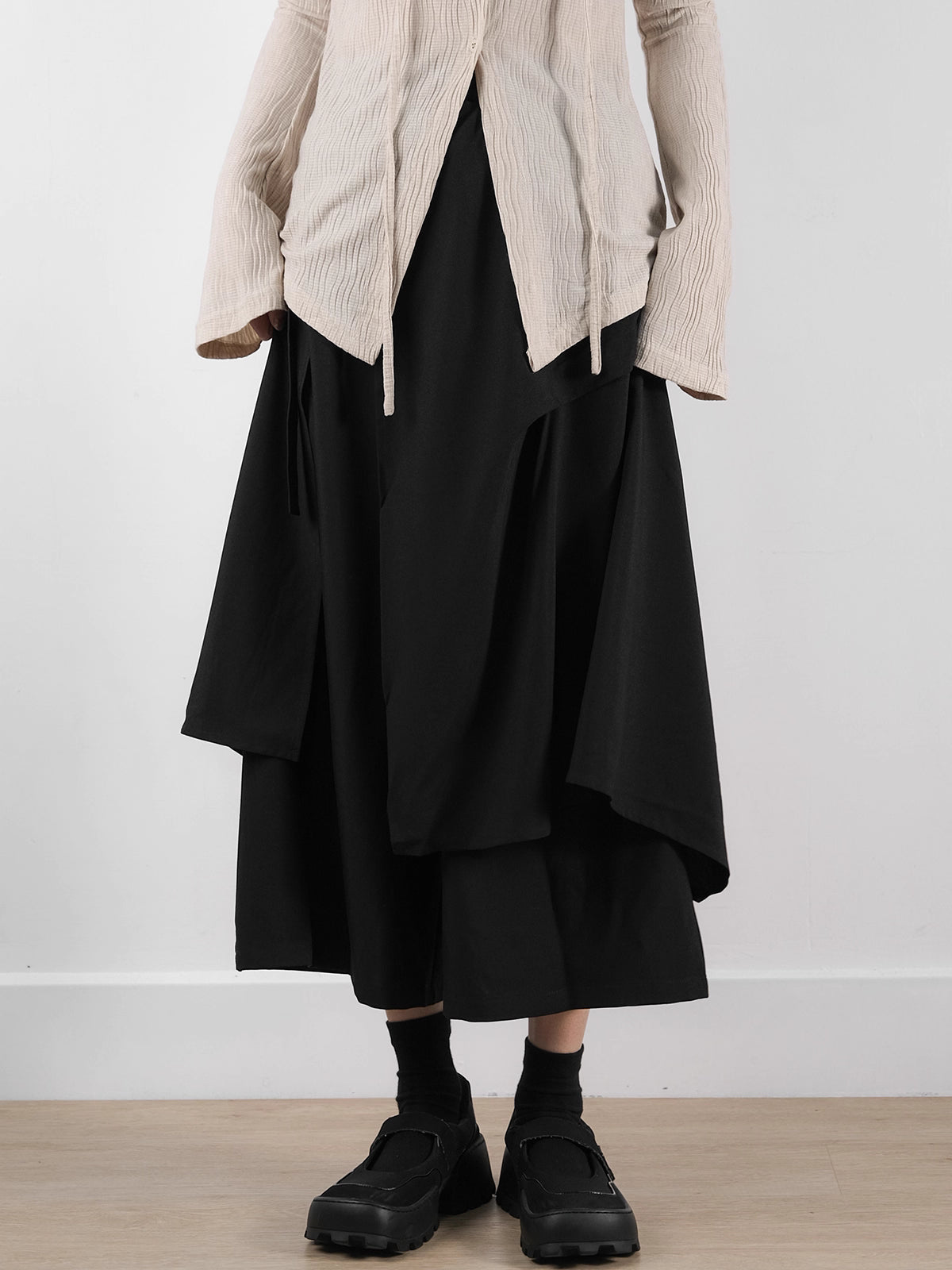Deconstructed Drape Trouser Skirt