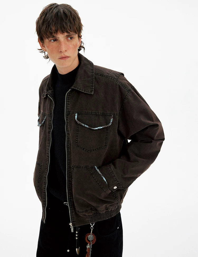 Contrast Trim Workwear Blouson